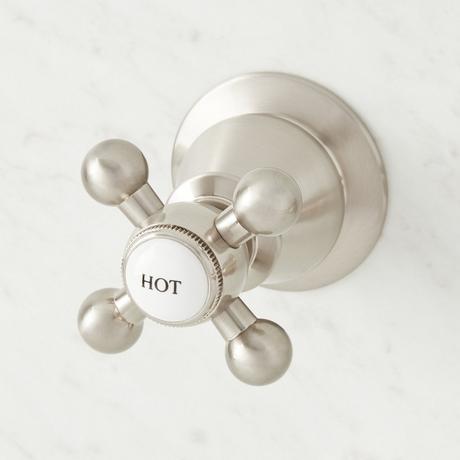 Signature Hardware 929499 Adelaide Double Robe Hook Brushed Nickel Bathroom Hardware and Accessories Bathroom Hardware Robe Hooks 413127
