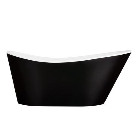 67" Saunders Black Acrylic Freestanding Tub