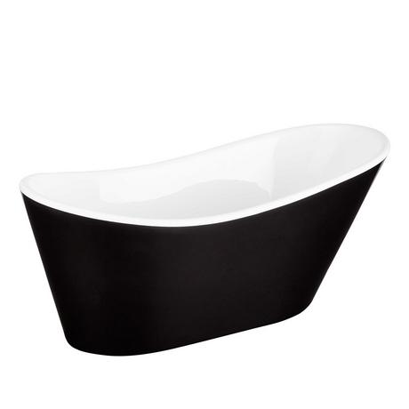 71" Saunders Black Acrylic Freestanding Tub