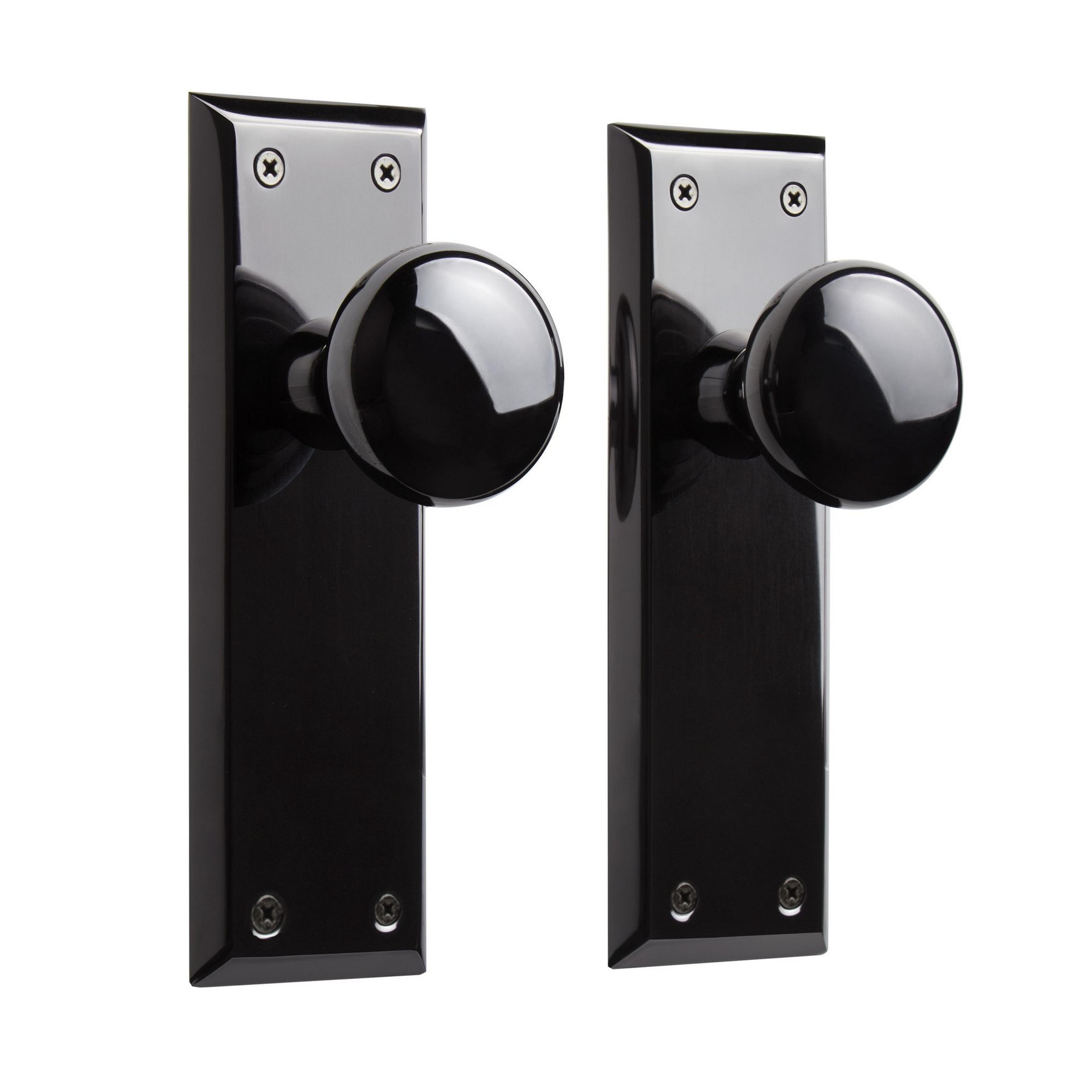 Hubbard Brass Interior Door Knob & Plate Set Dummy Signature Hardware