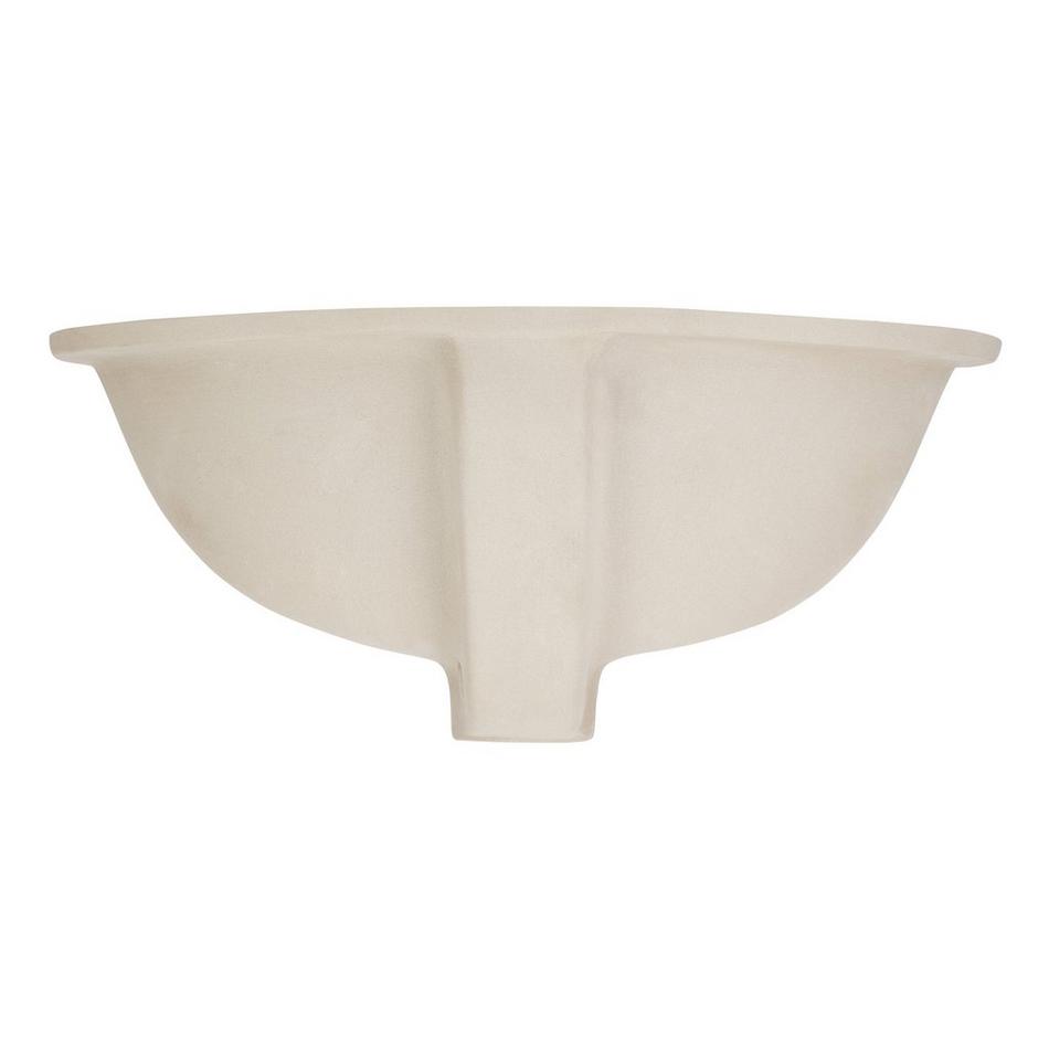 18" Oval Porcelain Undermount Bathroom Sink - White, , large image number 3