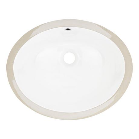 18" Oval Porcelain Undermount Bathroom Sink - White