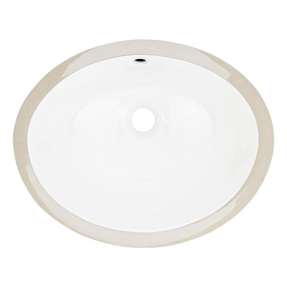 18" Oval Porcelain Undermount Bathroom Sink - White, , large image number 4
