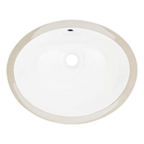 18" Oval Porcelain Undermount Bathroom Sink in White