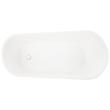 60" Sheba Solid Surface - Matte White Freestanding Tub - Integral Overflow & White Drain, , large image number 3