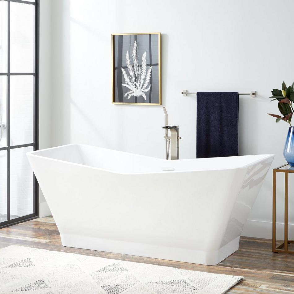 69" Newhaven Acrylic Freestanding Slipper Tub - White Trim, , large image number 0