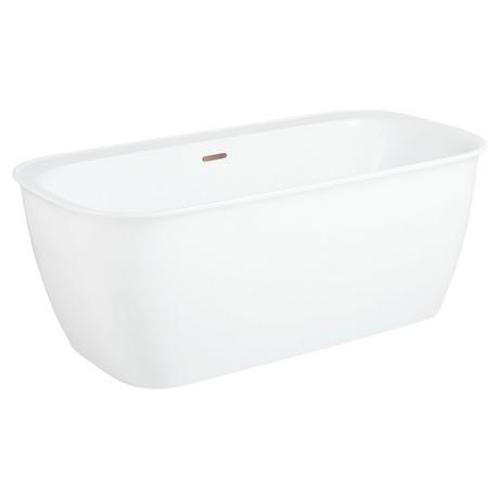 63" Rassi Acrylic Freestanding Tub - Tap Deck / No Drillings - Oil Rubbed Bronze Trim with Foam