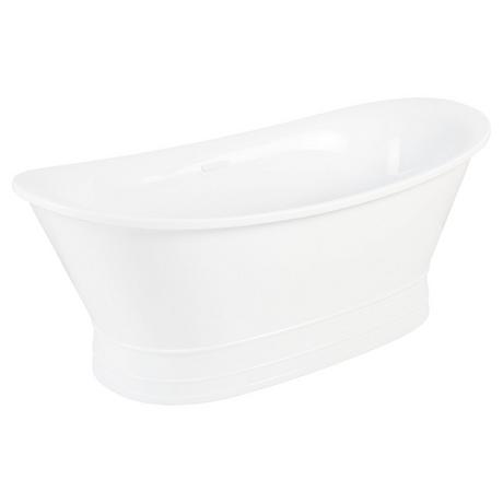 69" Desborough Acrylic Freestanding Double-Slipper Tub - White Drain Trim