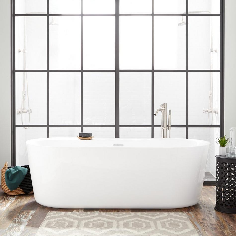 70" Ashington Acrylic Freestanding Tub - Tap Deck Left - No Drillings - Chrome Trim, , large image number 0