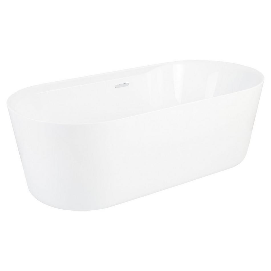 70" Ashington Acrylic Freestanding Tub - Tap Deck Left - No Drillings - Chrome Trim, , large image number 1