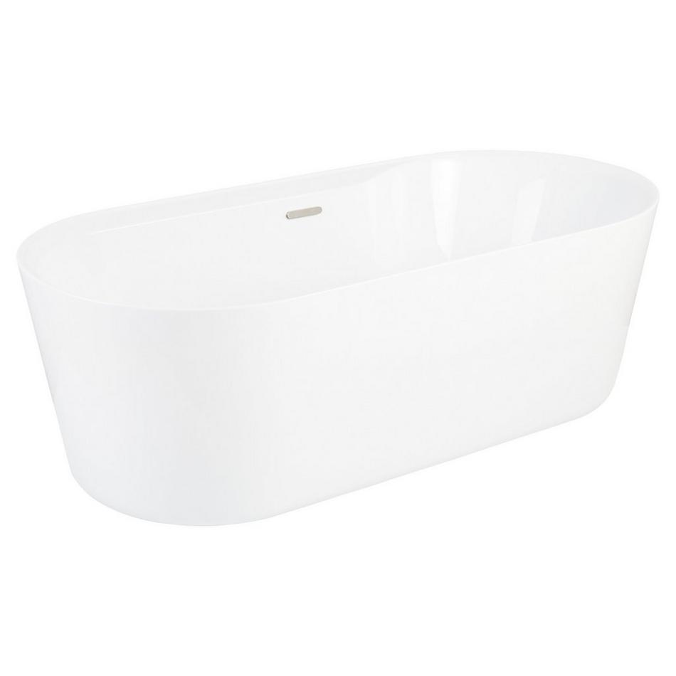 70" Ashington Acrylic Freestanding Tub - Tap Deck Left - No Drillings - Brushed Nickel Trim, , large image number 1