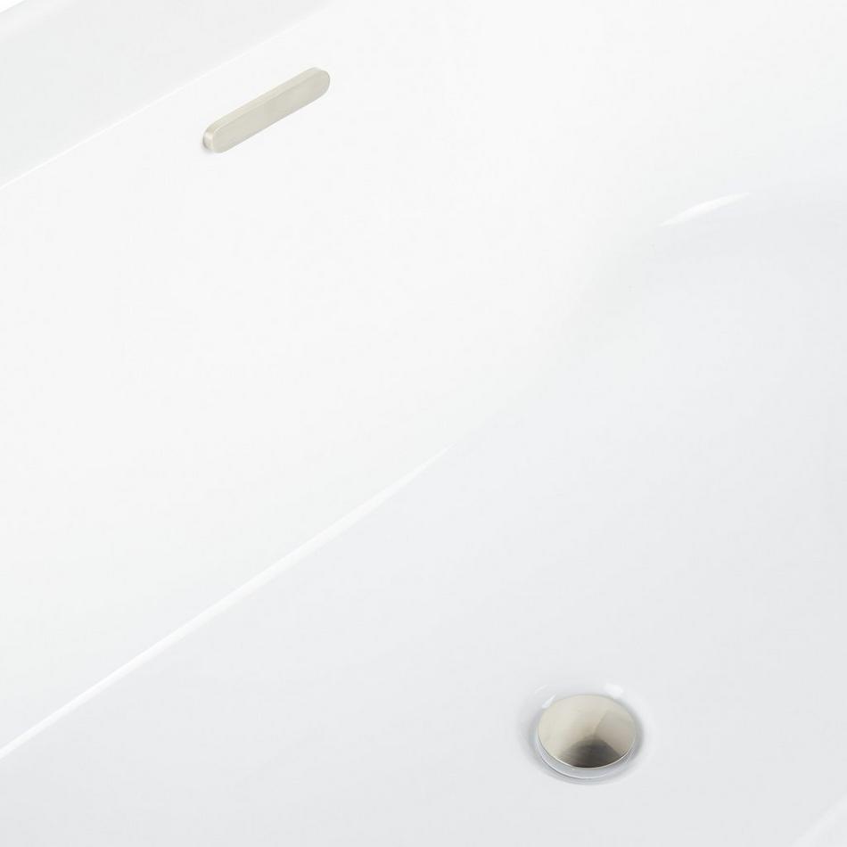 70" Ashington Acrylic Freestanding Tub - Tap Deck Left - No Drillings - Brushed Nickel Trim, , large image number 4