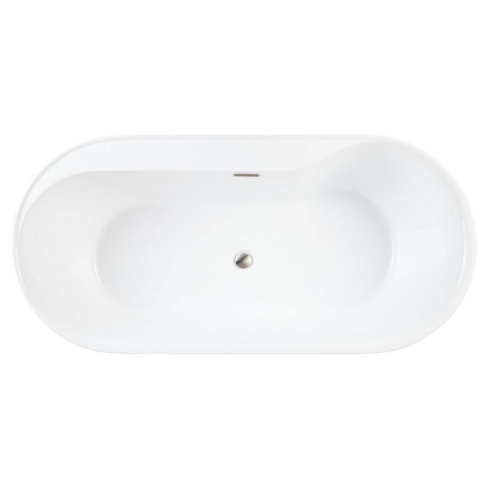70" Ashington Acrylic Freestanding Tub - Tap Deck Left - No Drillings - Brushed Nickel Trim, , large image number 3