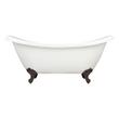 63" Rosalind Acrylic Clawfoot Tub - Rolled Rim - Imperial Feet - No Drain - Oil Rubbed Bronze, , large image number 1