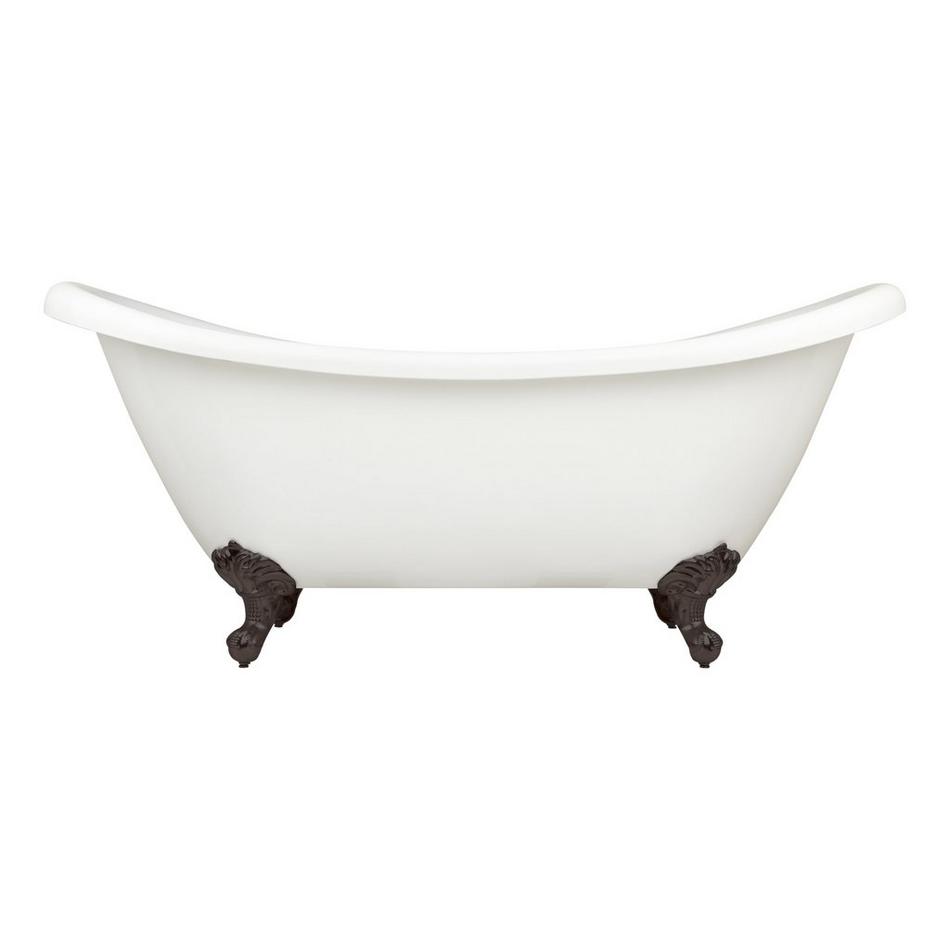 63" Rosalind Acrylic Clawfoot Tub - Rolled Rim - Imperial Feet - No Drain - Oil Rubbed Bronze, , large image number 1