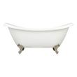 63" Rosalind Acrylic Clawfoot Tub - Rolled Rim - Imperial Feet - No Drain - Chrome, , large image number 1