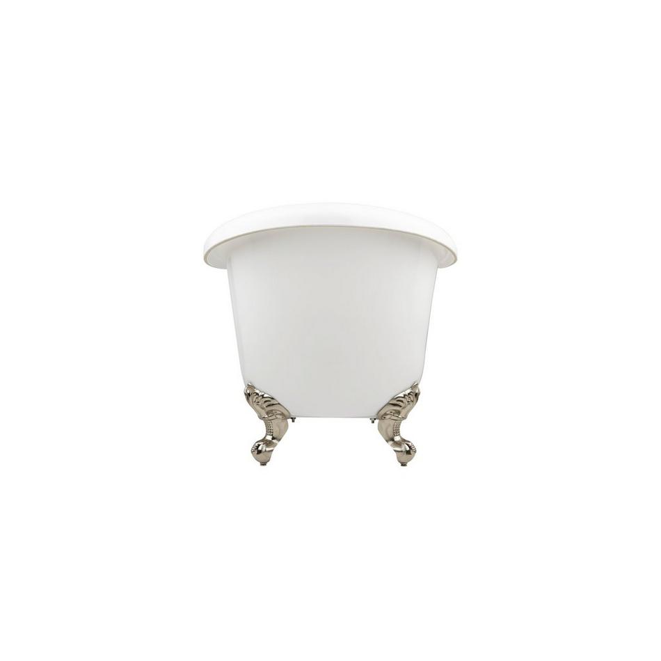 63" Rosalind Acrylic Clawfoot Tub - Rolled Rim - Imperial Feet - No Drain - Chrome, , large image number 3