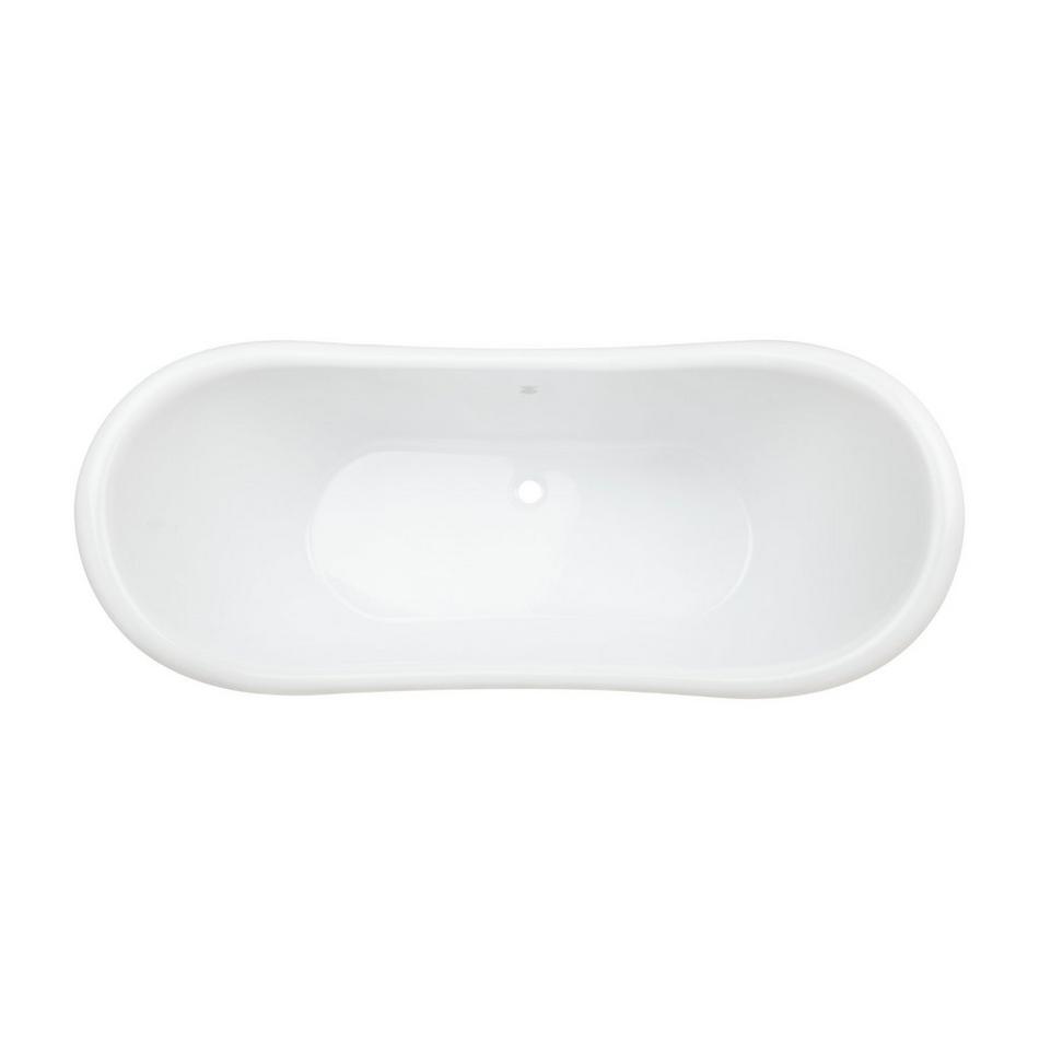 63" Rosalind Acrylic Clawfoot Tub - Rolled Rim - Imperial Feet - No Drain - Chrome, , large image number 2