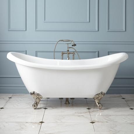 63" Rosalind Acrylic Tub - Imperial Feet - Roll Top