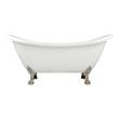63" Rosalind Acrylic Clawfoot Tub - Rolled Rim - Lion Paw Feet - Chrome, , large image number 2