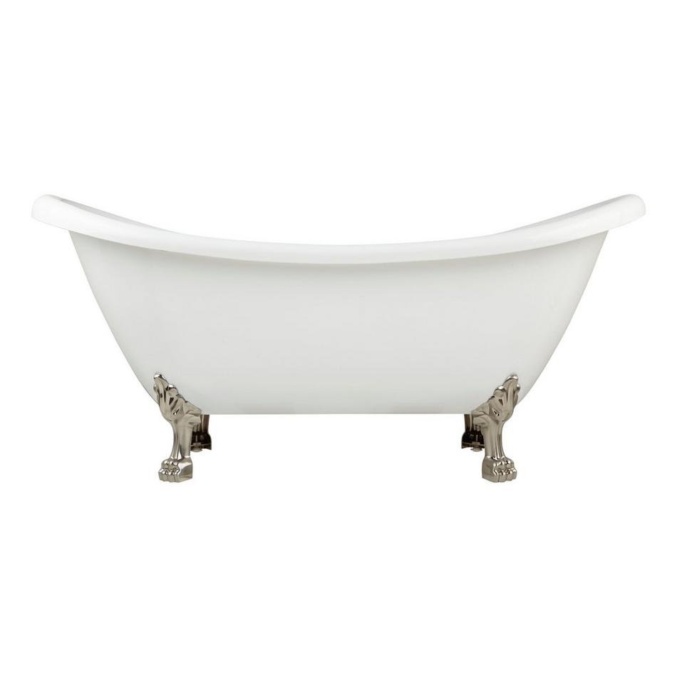 63" Rosalind Acrylic Clawfoot Tub - Rolled Rim - Lion Paw Feet - Chrome, , large image number 2
