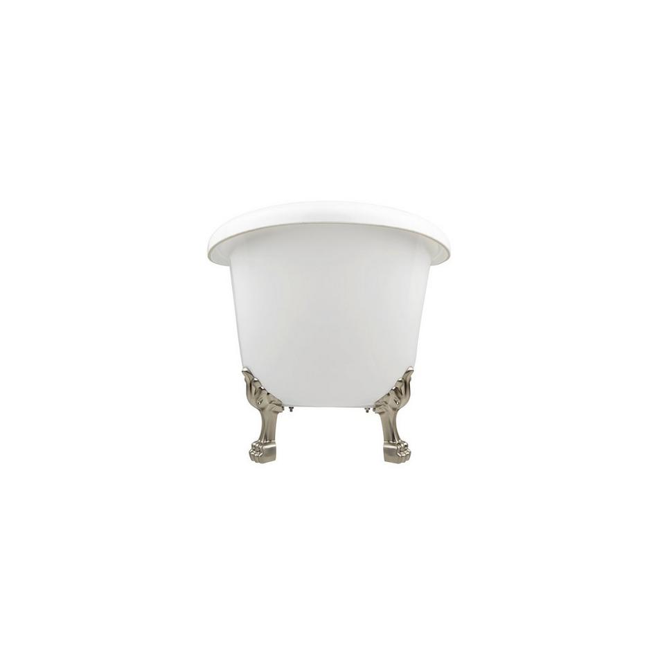 63" Rosalind Acrylic Clawfoot Tub - Rolled Rim - Lion Paw Feet - Chrome, , large image number 4