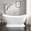 63" Rosalind Acrylic Pedestal Tub - Rolled Rim - Chrome Drain Kit, , large image number 0