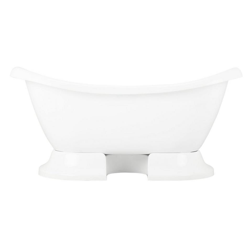 63" Rosalind Acrylic Pedestal Tub - Rolled Rim - White Drain Kit, , large image number 3