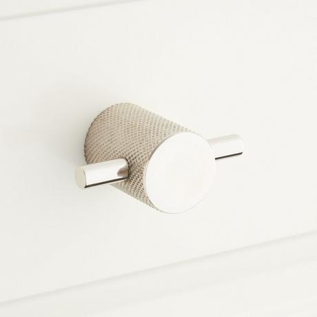 Calix Knurled Brass Cabinet T Knob