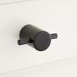 Calix Smooth Brass Cabinet T Knob - Satin Black, , large image number 0