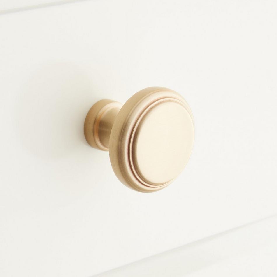 Ardell Brass Round Cabinet Knob - Satin Brass, , large image number 0