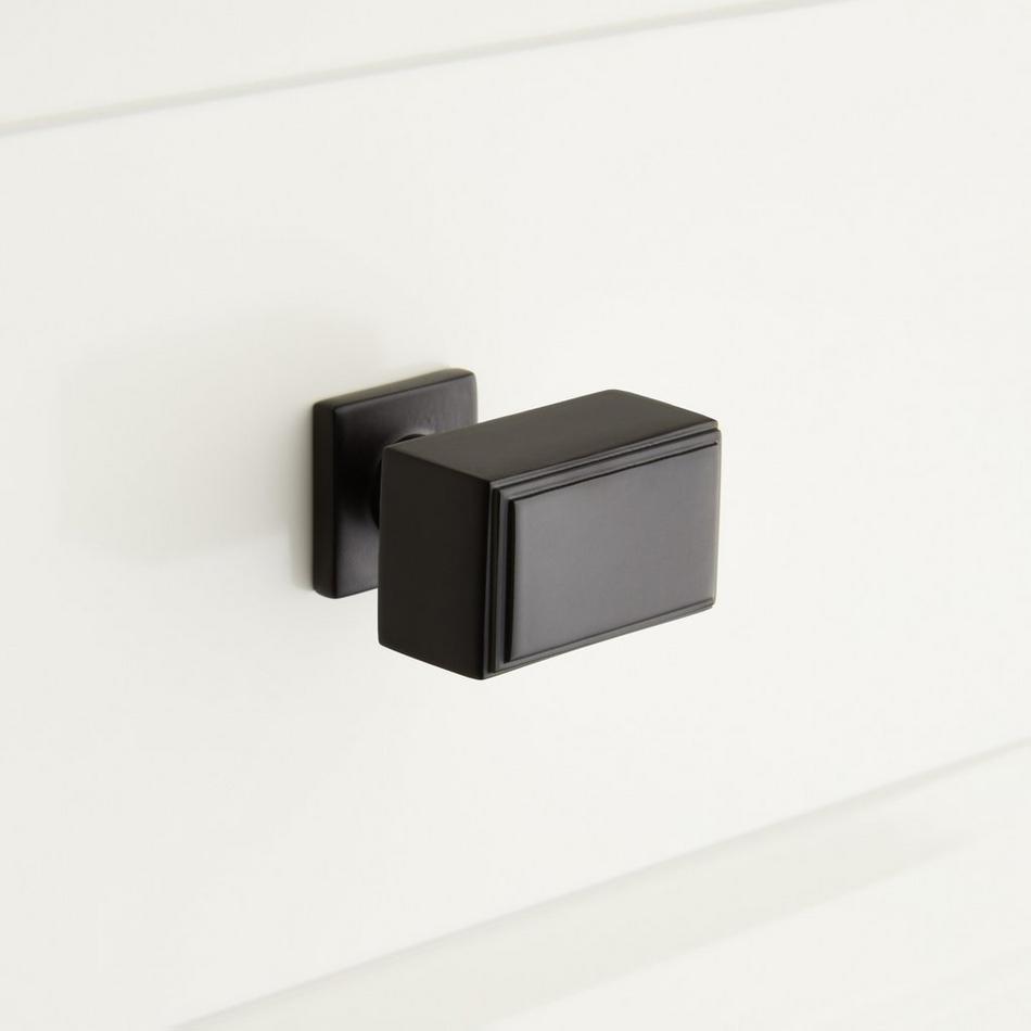 Dallin Rectangle Cabinet Knob - Satin Black, , large image number 0