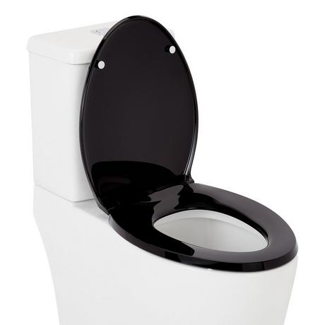 Heavy Duty Slow-Closing Elongated Toilet Seat - Black