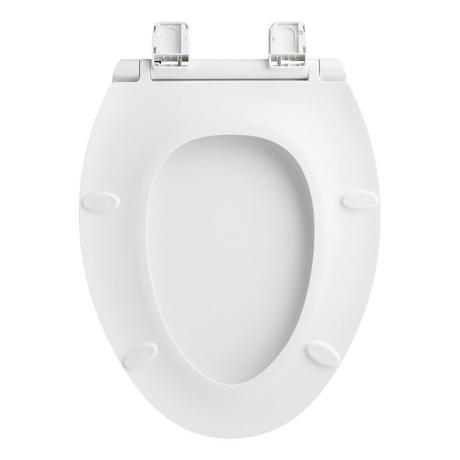 Heavy Duty Slow-Closing Elongated Toilet Seat - White