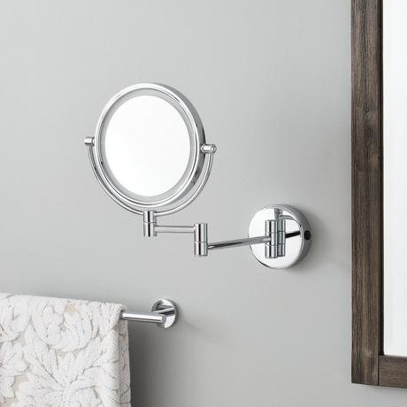 Harbin Magnifying Double-Sided Wall-Mount Lighted Makeup Mirror