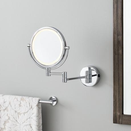 Harbin Magnifying Double-Sided Wall-Mount Lighted Makeup Mirror