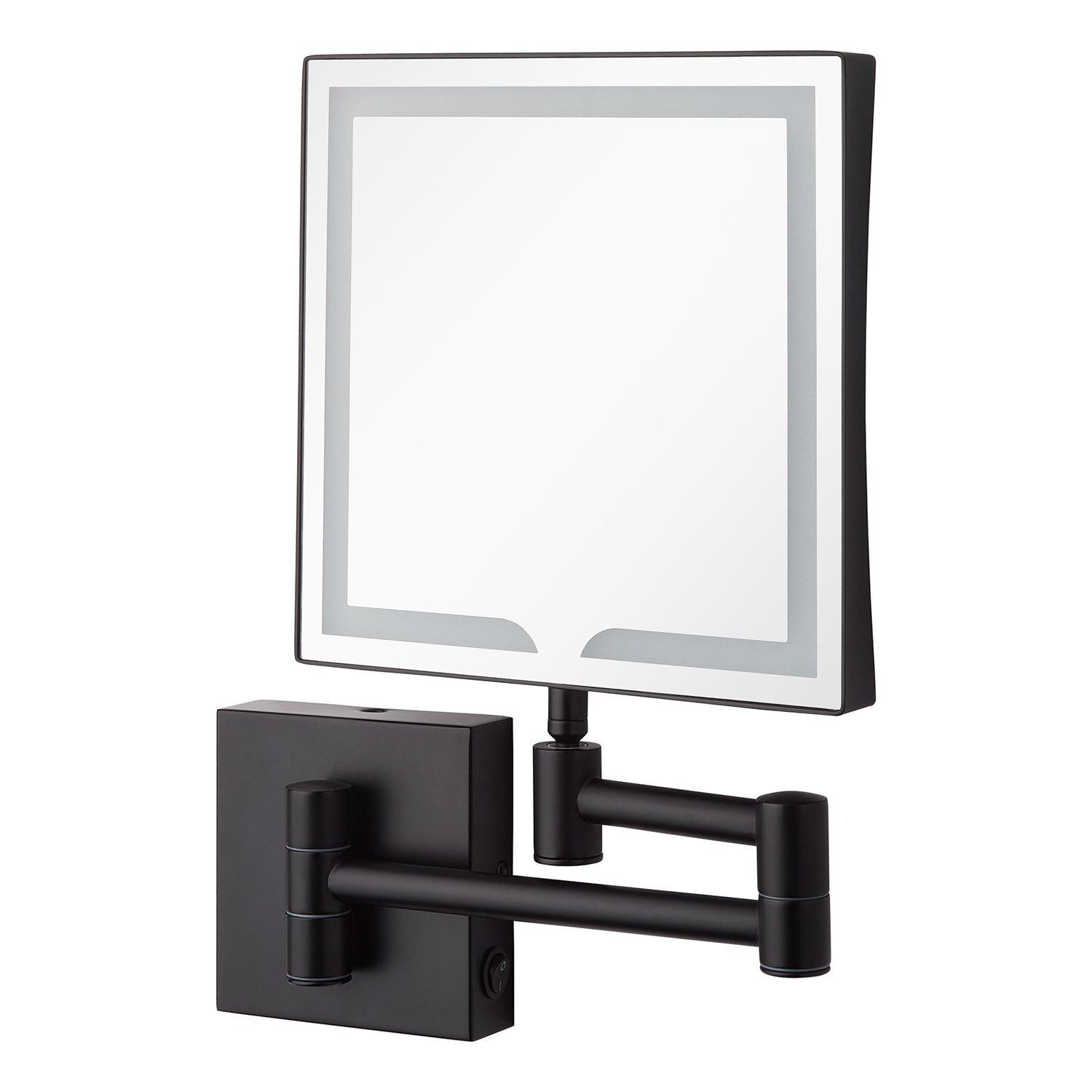 Square lighted outlet makeup mirror