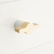 Sayler Two Tone Brass Cabinet Knob - Brushed Brass/White, , large image number 0