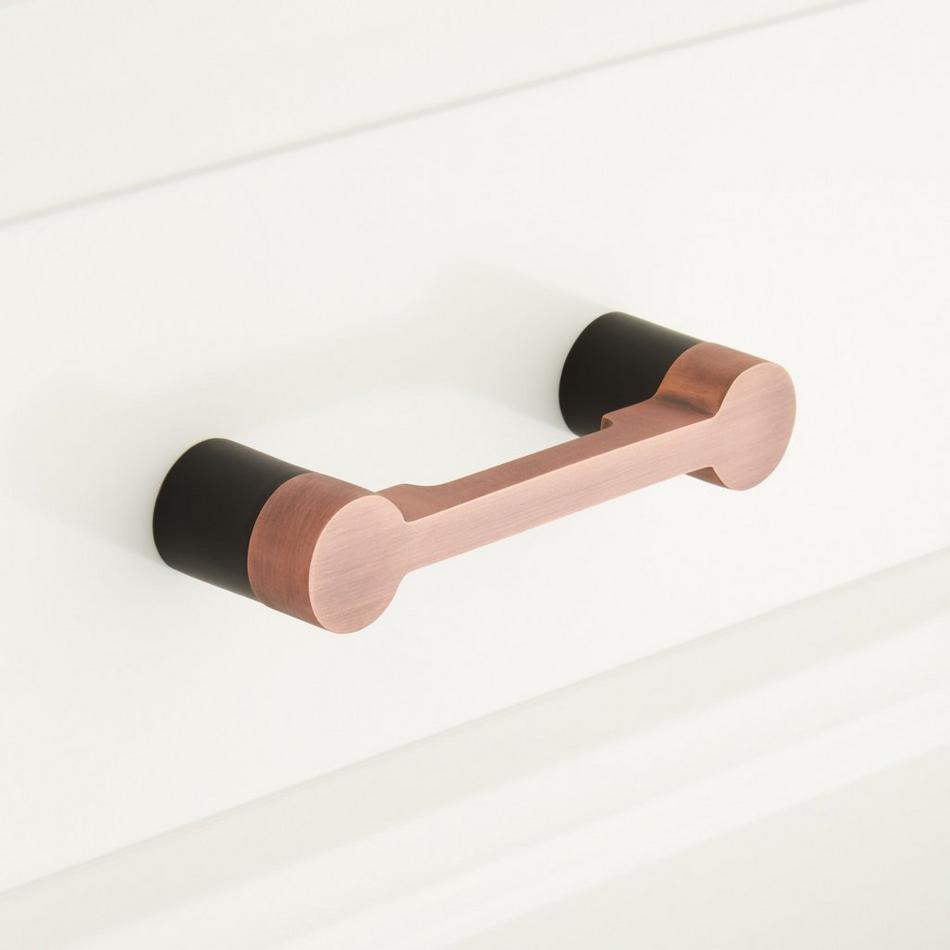 3" Sayler Two Tone Brass Cabinet Pull - Antique Copper/Black, , large image number 0