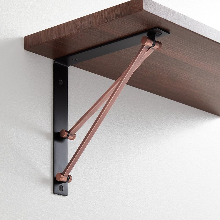 Fenmore Brass Shelf Bracket Satin Brass Signature Hardware