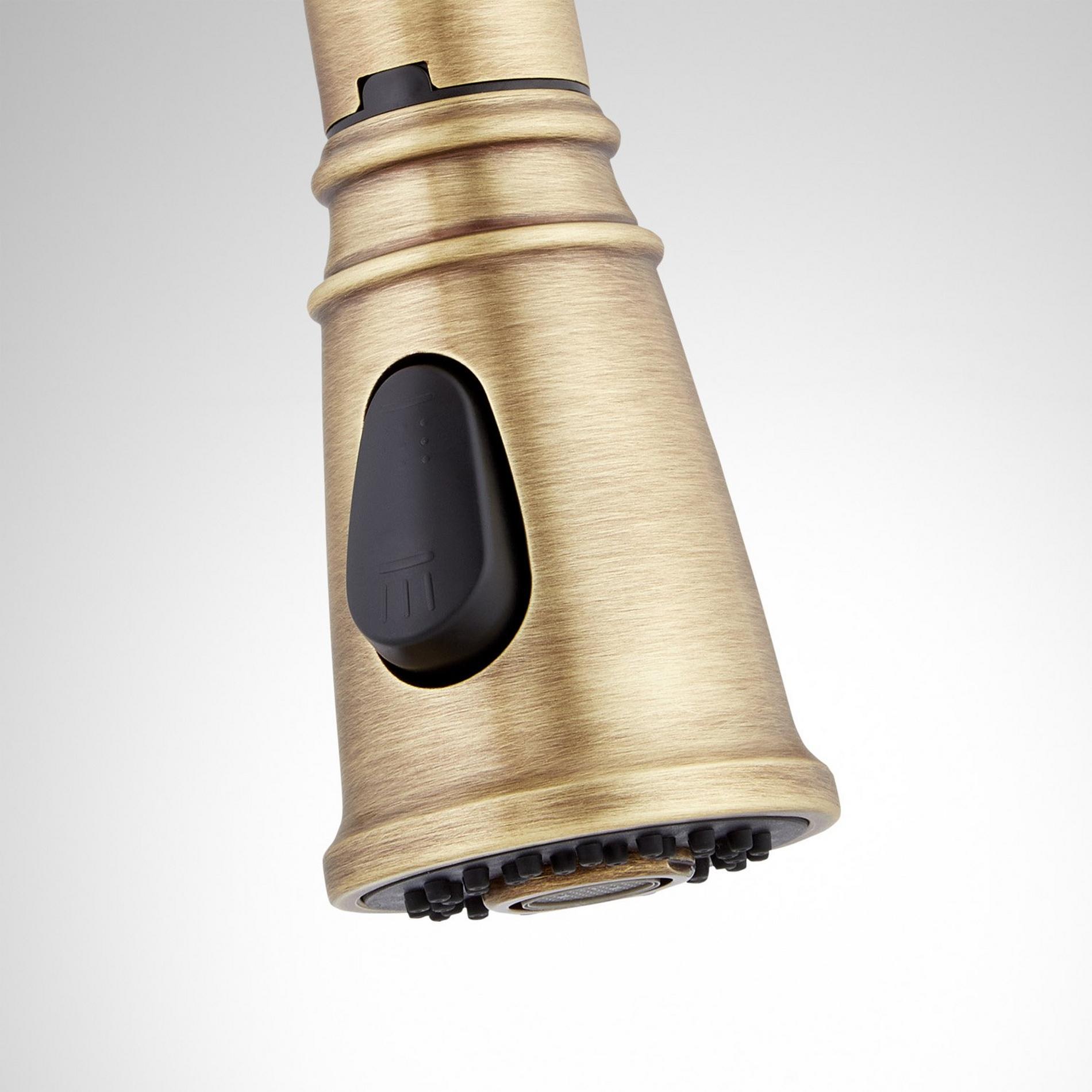 Finnian Pull-Down Kitchen Faucet - Aged Brass | Signature Hardware