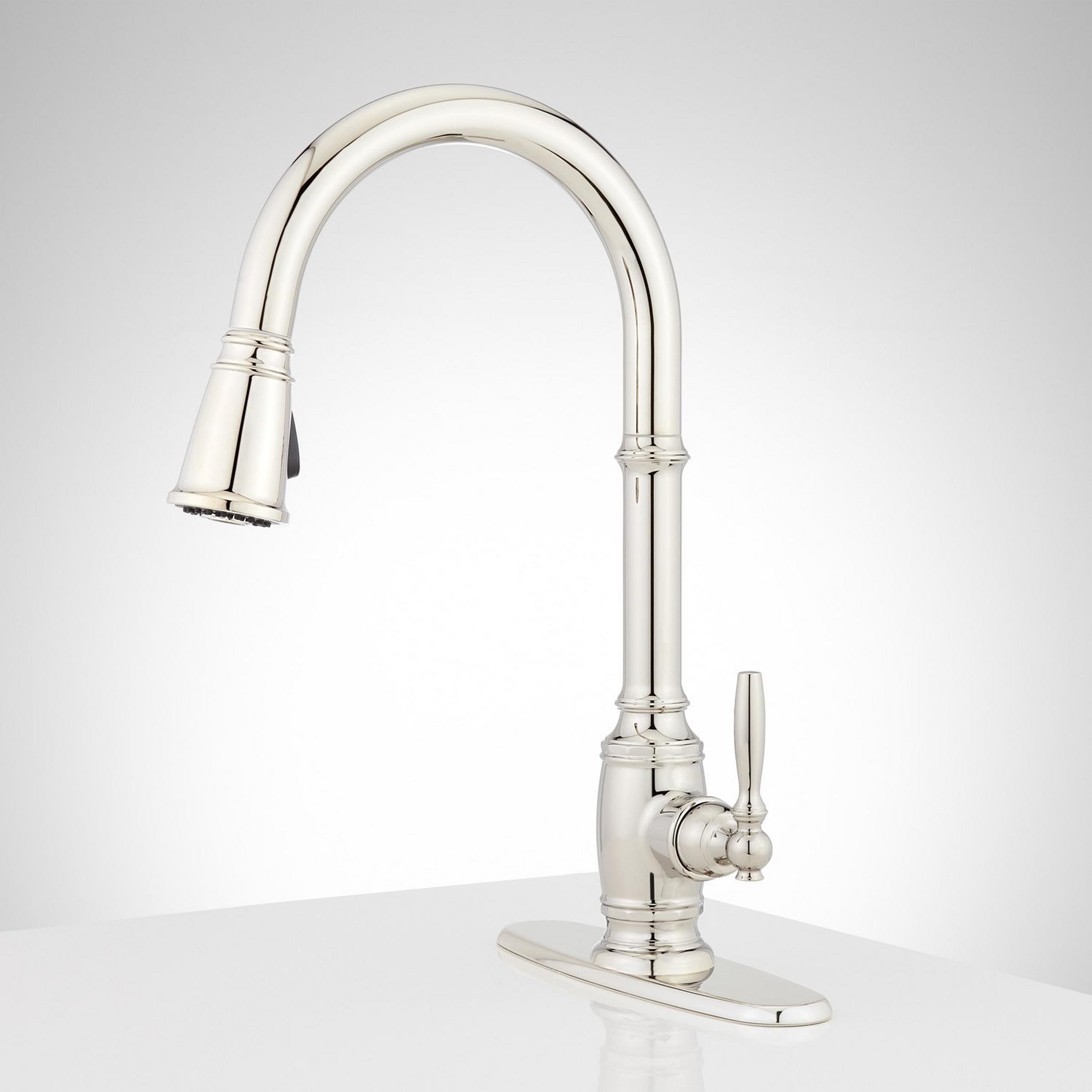 Finnian PullDown Kitchen Faucet with Deck Plate Signature Hardware