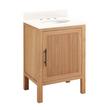 24" Ayanna Vanity with Undermount Sink - Natural Mindi - Arctic White Quartz Widespread, , large image number 0