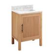24" Ayanna Vanity with Rectangular Undermount Sink - Natural Mindi - Carrara Marble Single Hole, , large image number 0