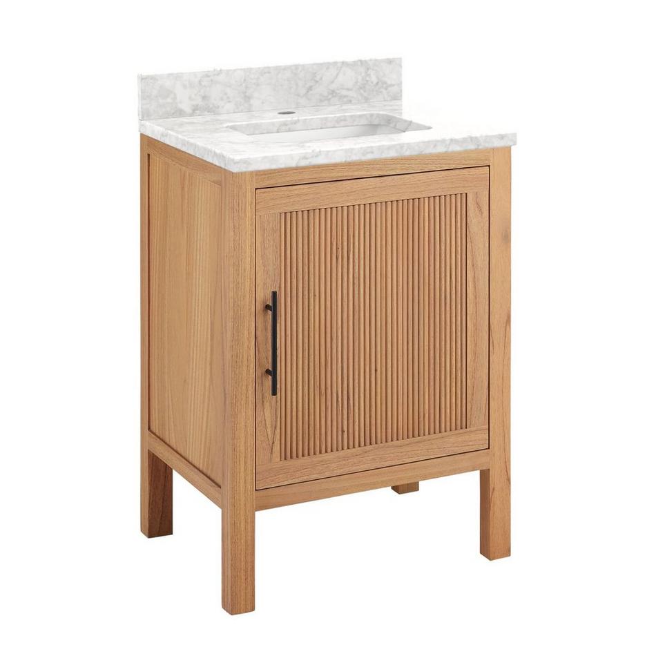 24" Ayanna Vanity with Rectangular Undermount Sink - Natural Mindi - Carrara Marble Single Hole, , large image number 0