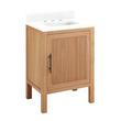 24" Ayanna Vanity with Rectangular Undermount Sink - Natural Mindi-Feathered White Quartz Widespread, , large image number 0