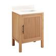 24" Ayanna Vanity with Rectangular Undermount Sink-Natural Mindi-Arctic White Quartz No Faucet Holes, , large image number 0