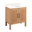 30" Ayanna Vanity with Undermount Sink - Natural Mindi - Arctic White Quartz Widespread, , large image number 0