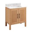 30" Ayanna Vanity with Rectangular Undermount Sink - Natural Mindi - Carrara Marble Single Hole, , large image number 0