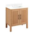 30" Ayanna Vanity with Rectangular Undermount Sink - Natural Mindi-Feathered White Quartz Widespread, , large image number 0